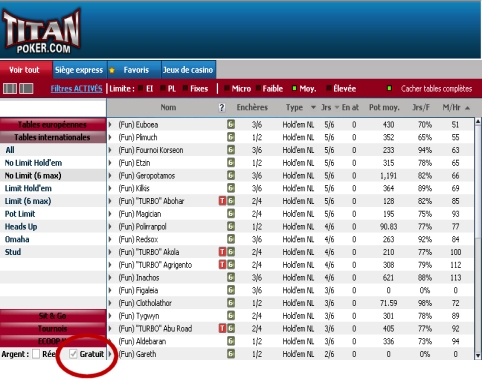 poker gratuit titan